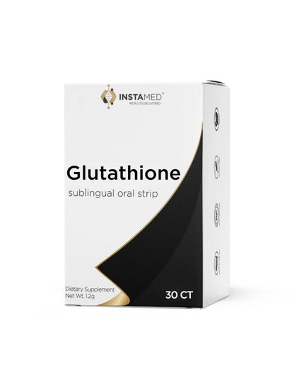 Instamed Glutathione sublingual oral strips, 30-count white box, at LADA Beauty serving Las Cruces, NM and El Paso, TX