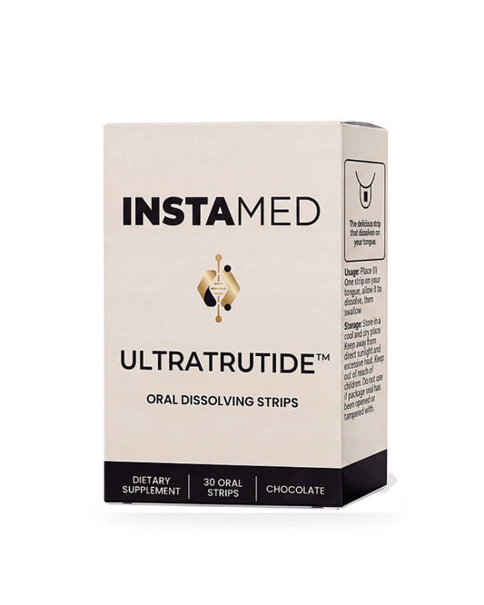 Instamed Ultratrutide Chocolate oral dissolving strips box, at LADA Beauty serving Las Cruces, NM and El Paso, TX