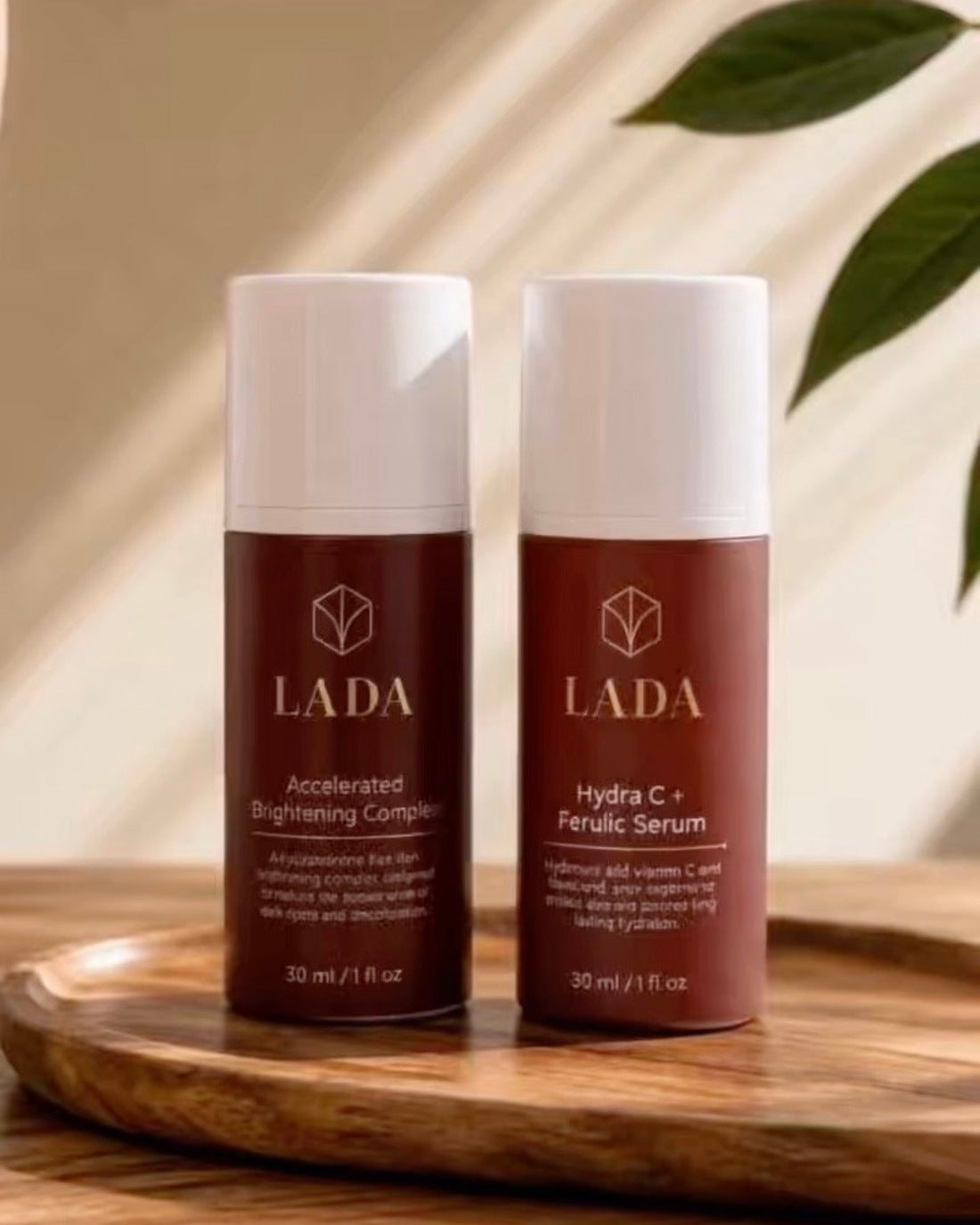 Image of LADA Beauty Accelerated Brightening Complex and Hydra C + Ferulic Serum